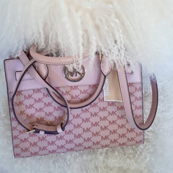 NWT MICHAEL Michael Kors Reagan blossom pink medium satchel - Picture 5 of 8